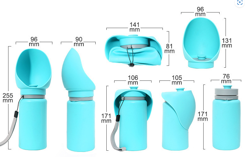Portable Folding Pet Water Bottle – Leak-Proof Silicone Travel Dispenser for Dogs & Cats, 550ml